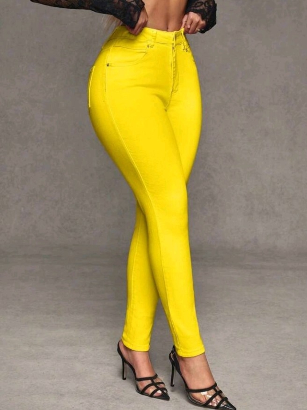Yellow High-Waist Women’s Skinny Jeans
